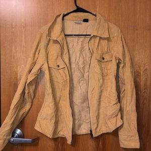 Cute vintage yellow corduroy zip up jacket!